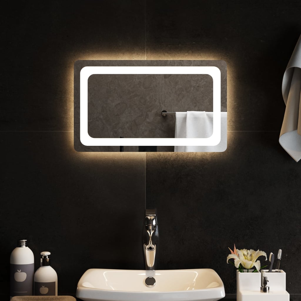 vidaXL LED Bathroom Mirror 50x30 cm