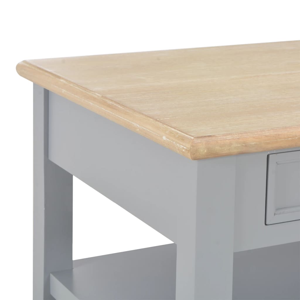 vidaXL Coffee Table Grey 100x50x41.5 cm Solid Wood Paulownia