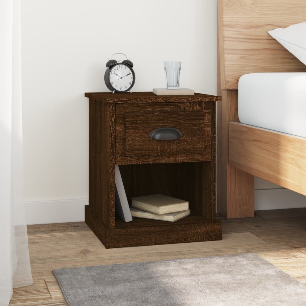 vidaXL Bedside Cabinet Brown Oak 39x39x47.5 cm Engineered Wood