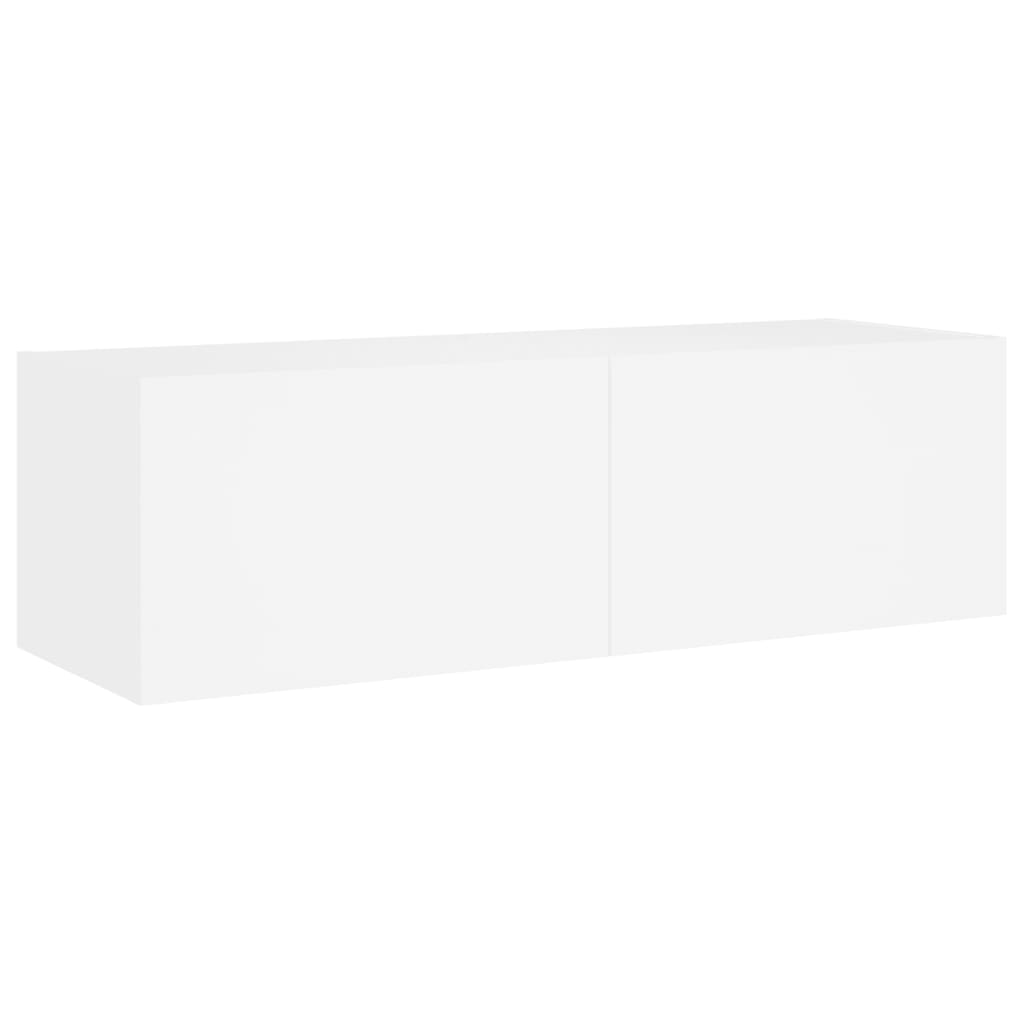 vidaXL 5 Piece TV Wall Cabinets with LED Lights White