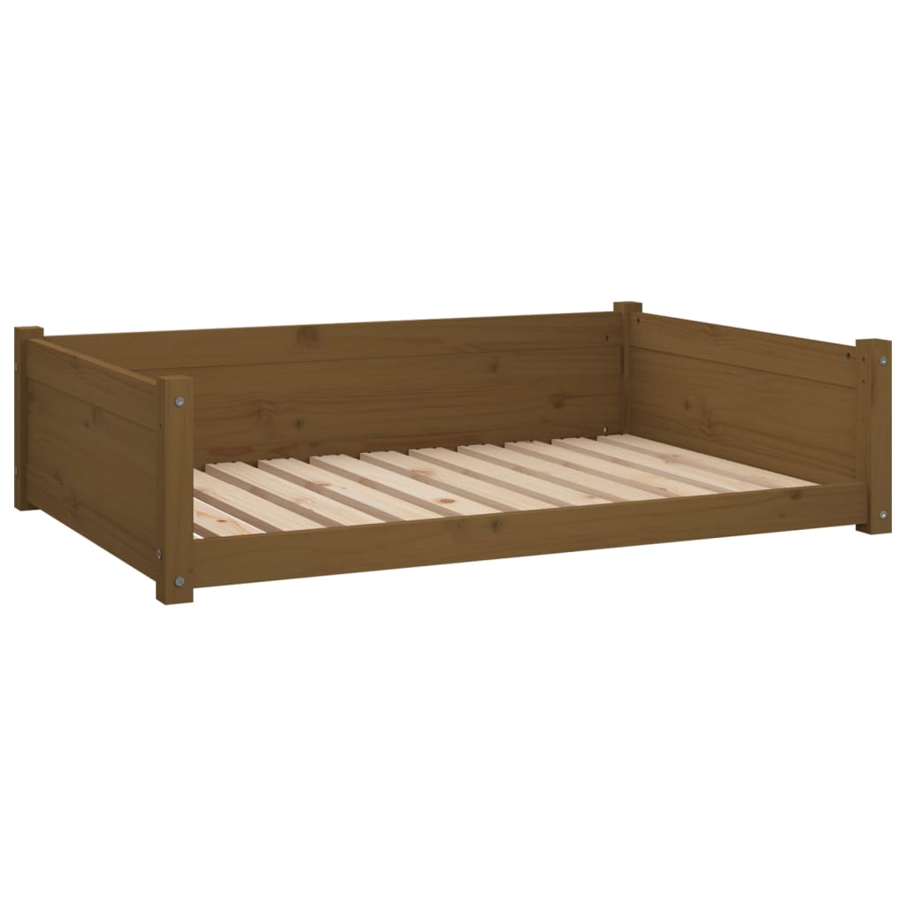 vidaXL Dog Bed Honey Brown 105.5x75.5x28 cm Solid Pine Wood