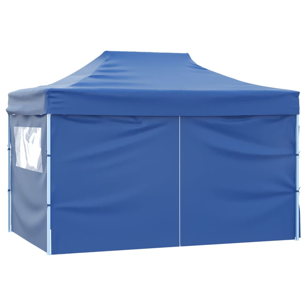 vidaXL Foldable Tent Pop-Up with 4 Side Walls 3x4.5 m Blue