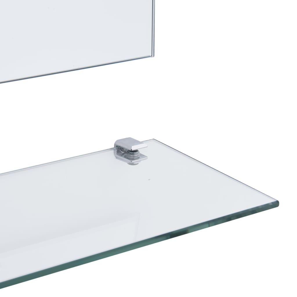 vidaXL Wall Mirror with Shelf 80x60 cm Tempered Glass