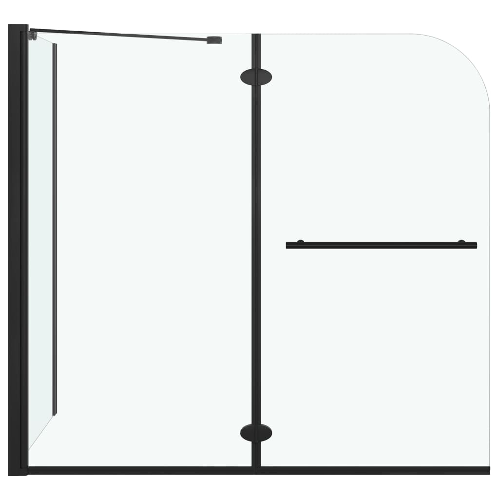 vidaXL Bi-Folding Shower Enclosure ESG 120x68x130 cm Black