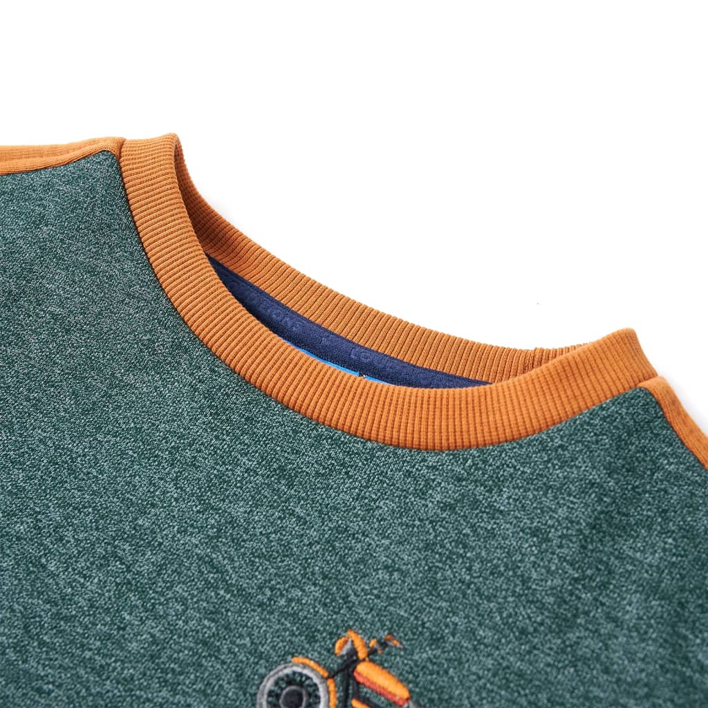 Kids' Sweatshirt Dark Green Melange 92