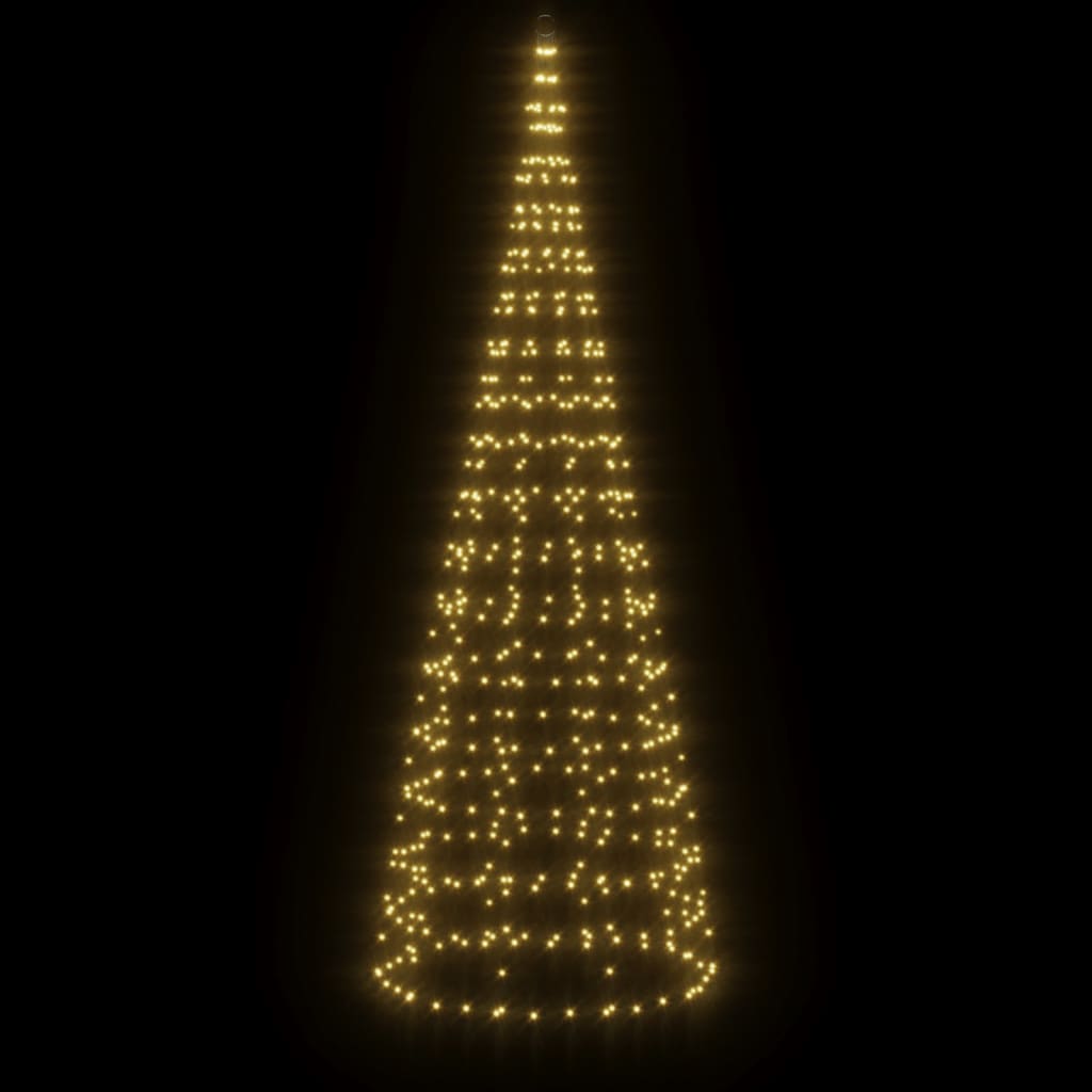 vidaXL Christmas Tree Light on Flagpole 550 LEDs Warm White 300 cm