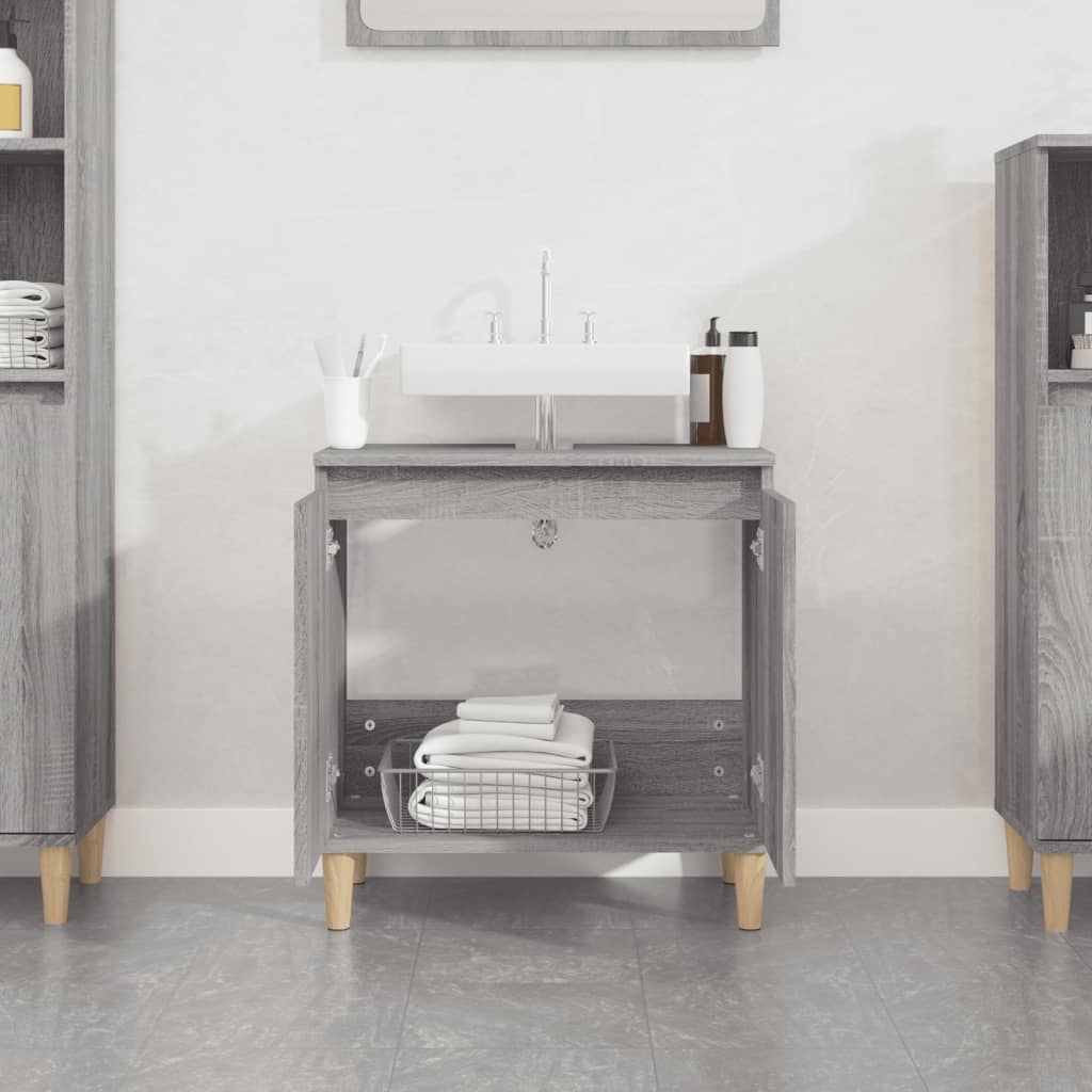 vidaXL Sink Cabinet Grey Sonoma 58x33x60 cm Engineered Wood