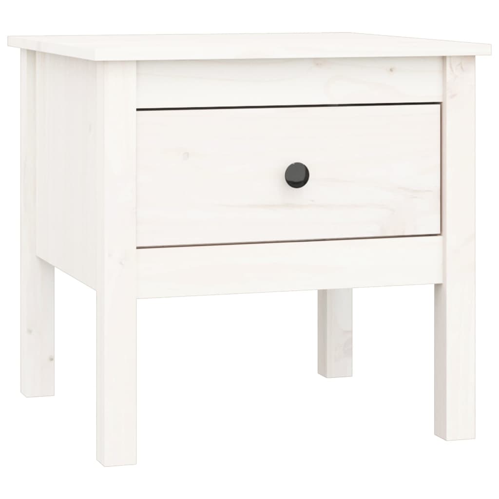 vidaXL Side Table White 50x50x49 cm Solid Wood Pine