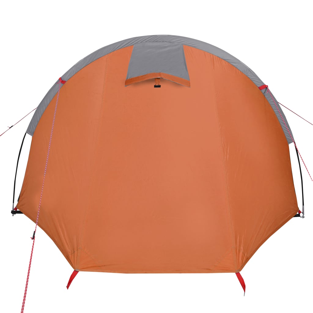 vidaXL Camping Tent 4-Person Grey and Orange Waterproof