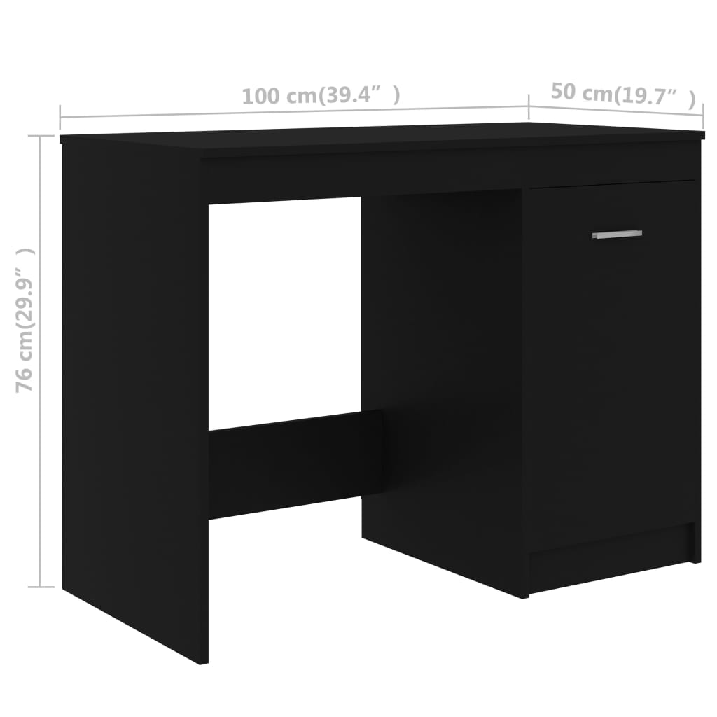 vidaXL Desk Black 140x50x76 cm Engineered Wood