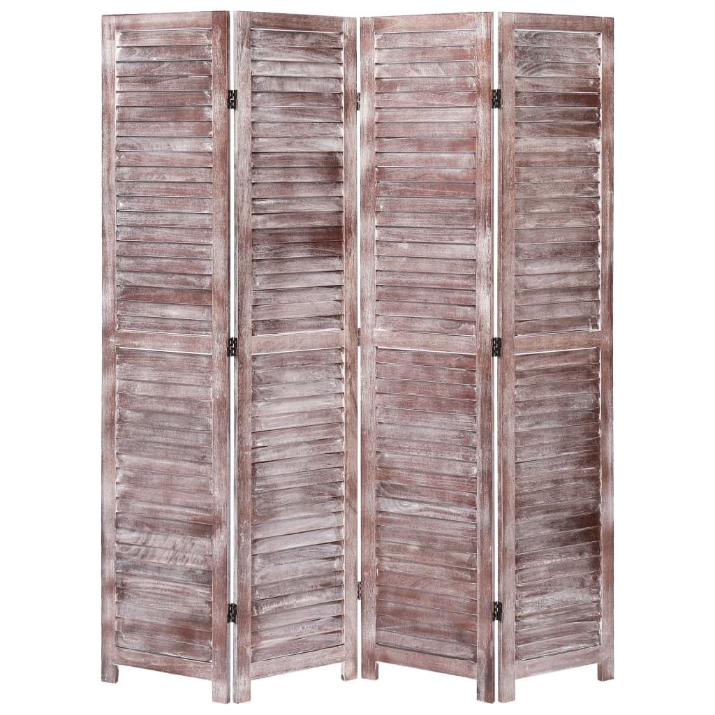 vidaXL 4-Panel Room Divider Brown 140x165 cm Wood