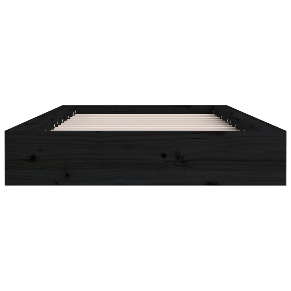 vidaXL Bed Frame Black 140x190 cm Solid Wood