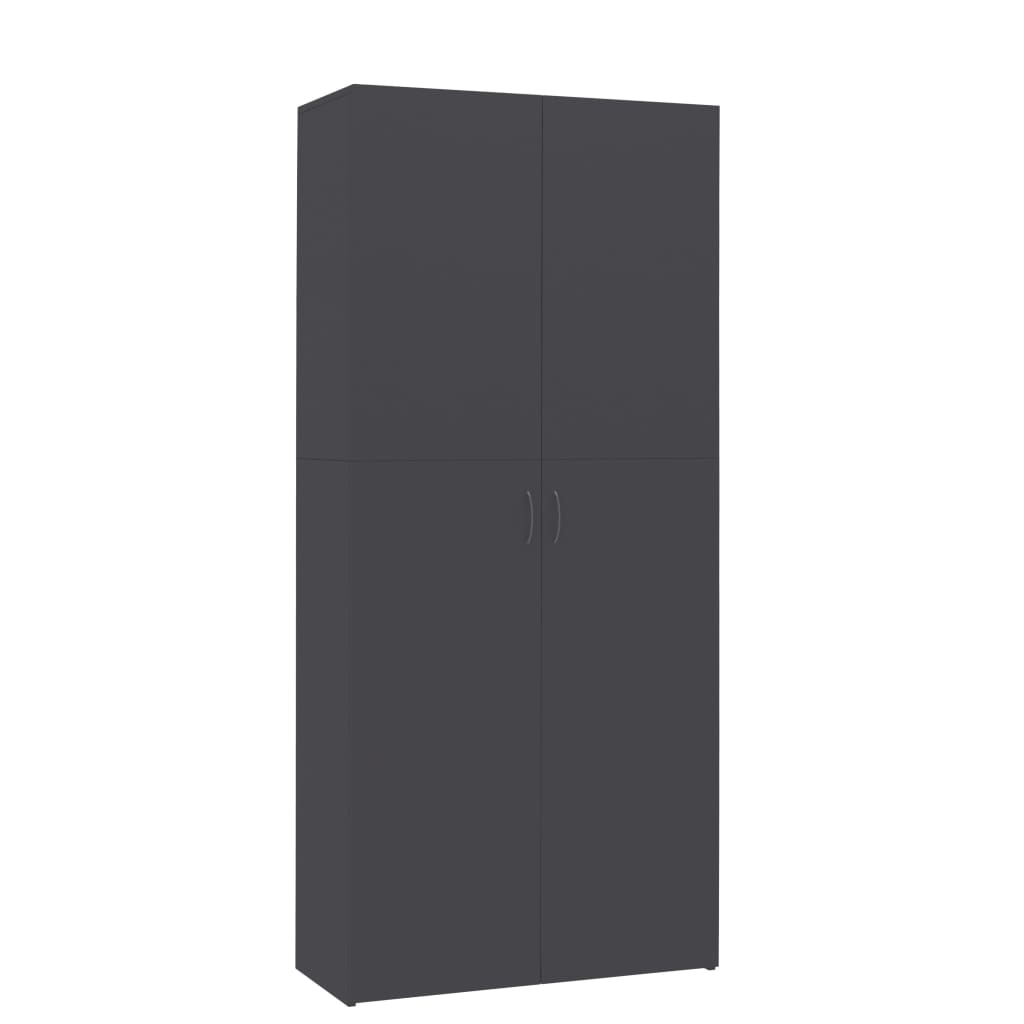 vidaXL Shoe Cabinet Grey 80x35.5x180 cm Engineered Wood