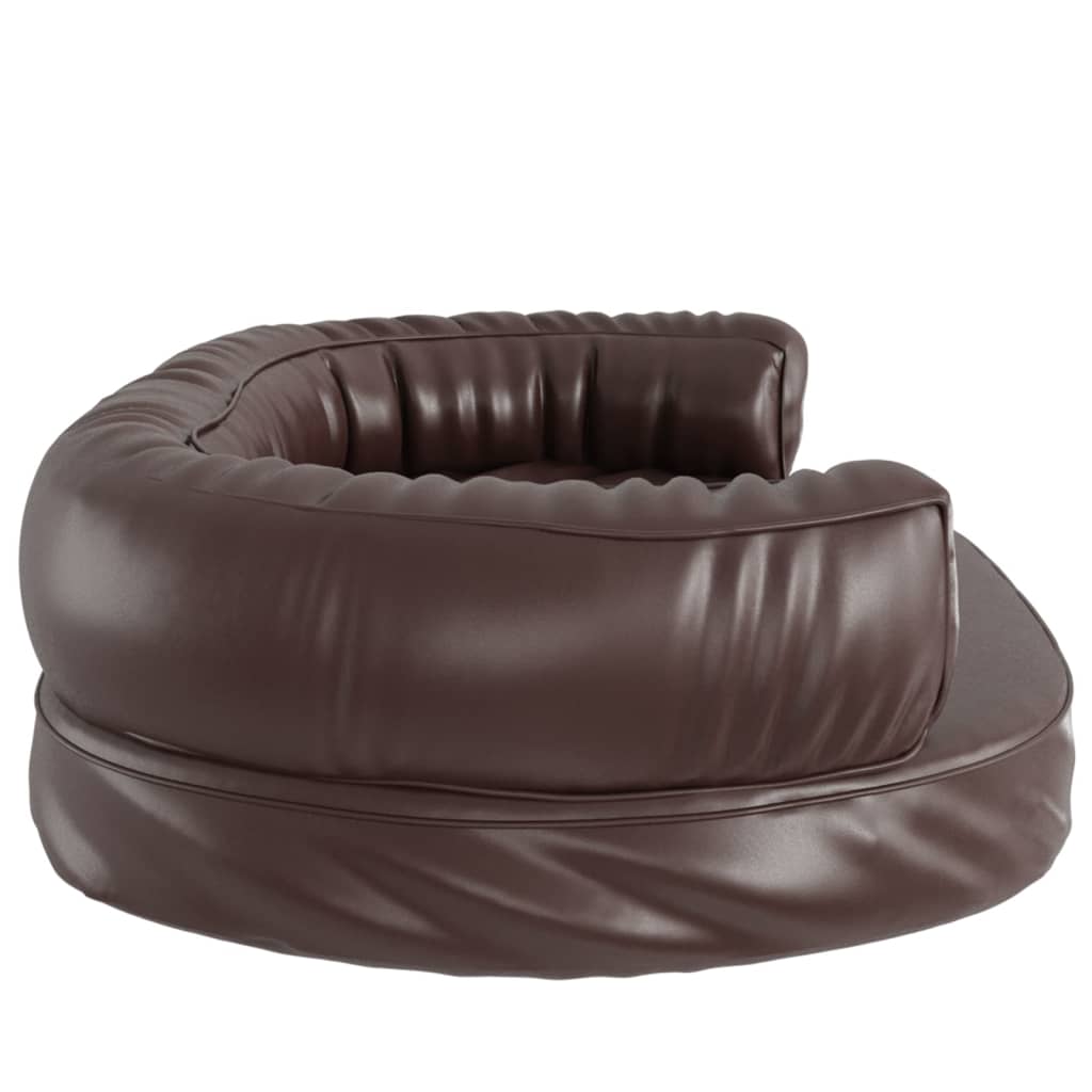 vidaXL Ergonomic Foam Dog Bed Brown 88x65 cm Faux Leather