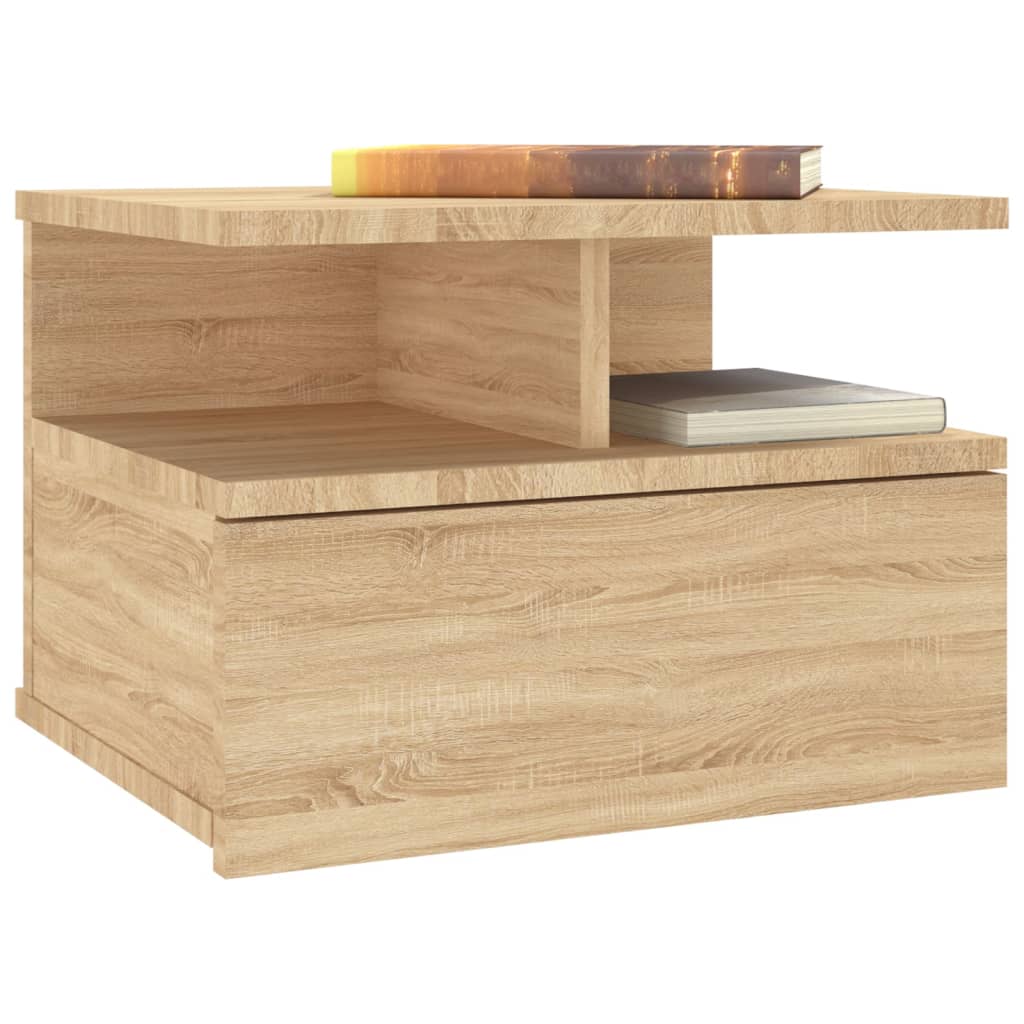 vidaXL Floating Nightstand Sonoma Oak 40x31x27cm Engineered Wood
