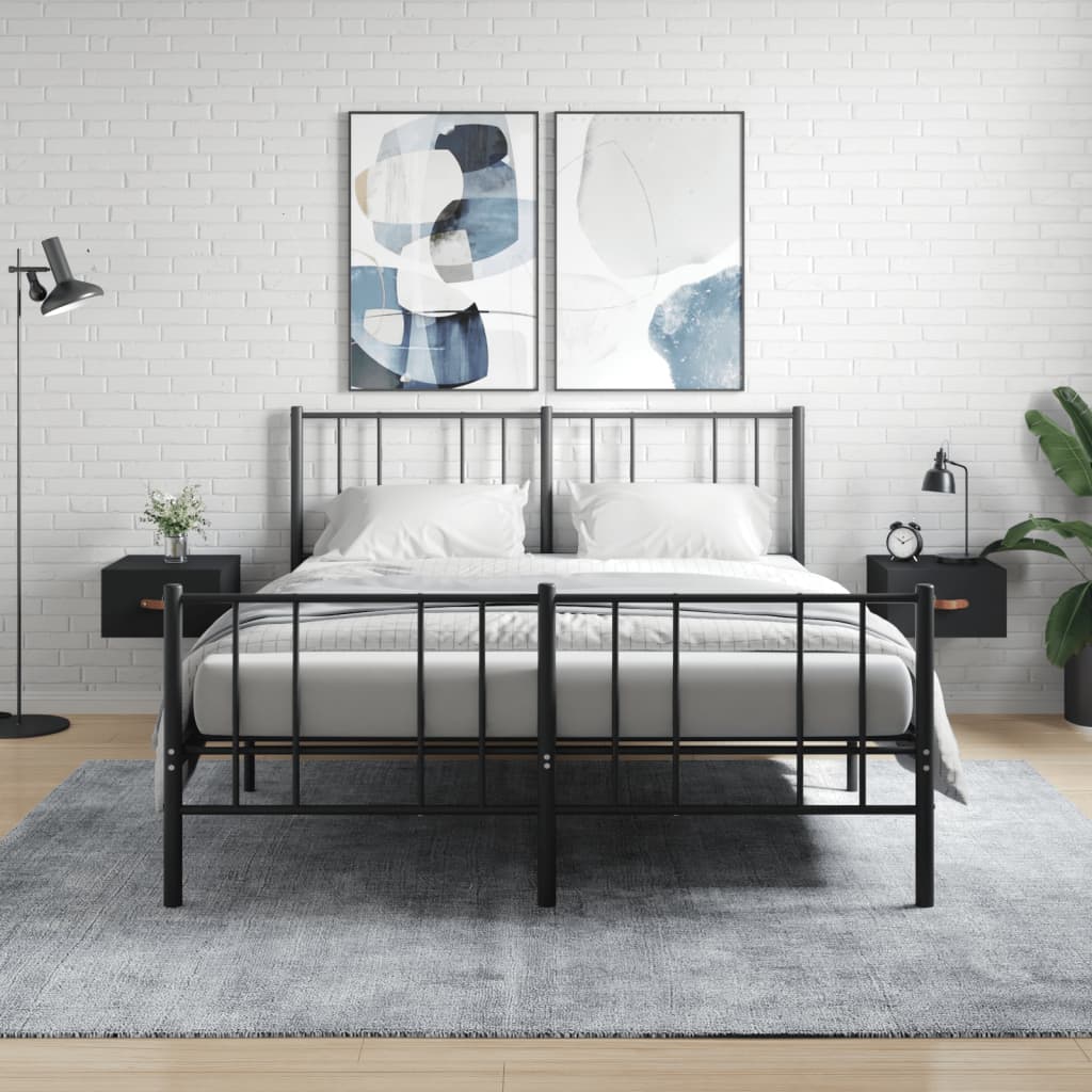 vidaXL Wall-mounted Bedside Cabinets 2 pcs Black 35x35x20 cm