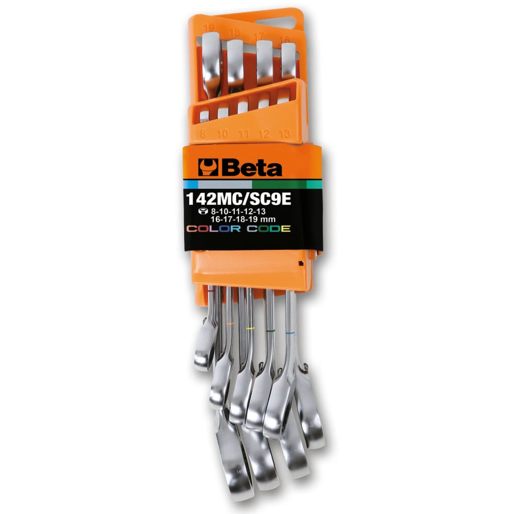 Beta Tools 9 Piece Reversible Ratcheting Combination Wrenches Set 142MC/SC9I