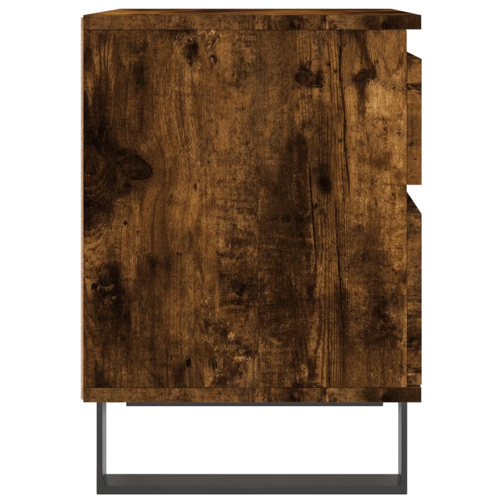 vidaXL Bedside Cabinet Smoked Oak 40x35x50 cm Engineered Wood