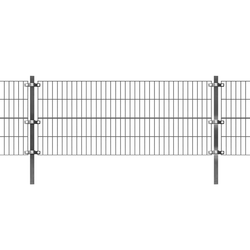 vidaXL Fence Panel with Posts Powder-coated Iron 6x0.8 m Anthracite