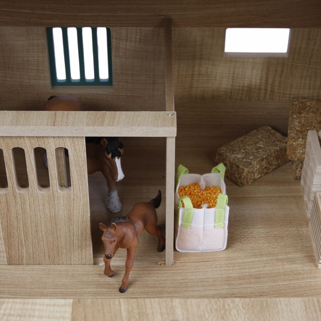 Kids Globe Farm Stables with 7 Boxes 1:24 610595