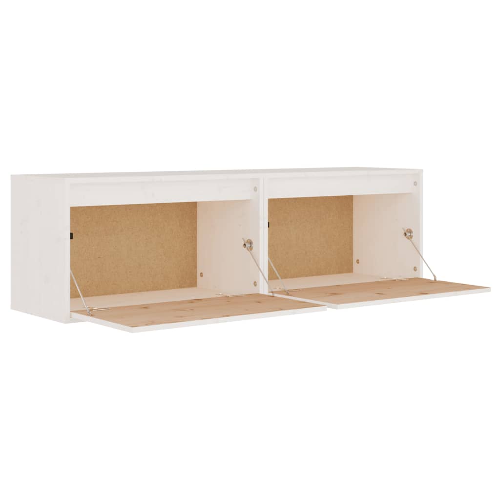 vidaXL Wall Cabinets 2 pcs White 60x30x35 cm Solid Pinewood