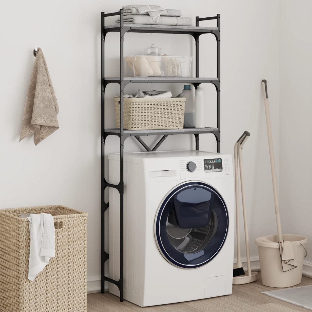 vidaXL Washing Machine Shelf Grey Sonoma 67x25x163 cm Engineered Wood vidaXL