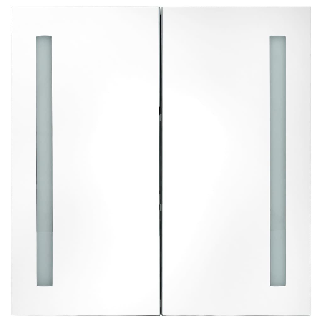 vidaXL LED Bathroom Mirror Cabinet Oak 62x14x60 cm