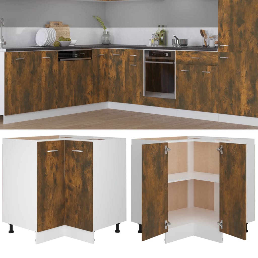 vidaXL Kitchen Cabinet Smoked Oak 75,5x75,5x80,5 cm Engineered Wood