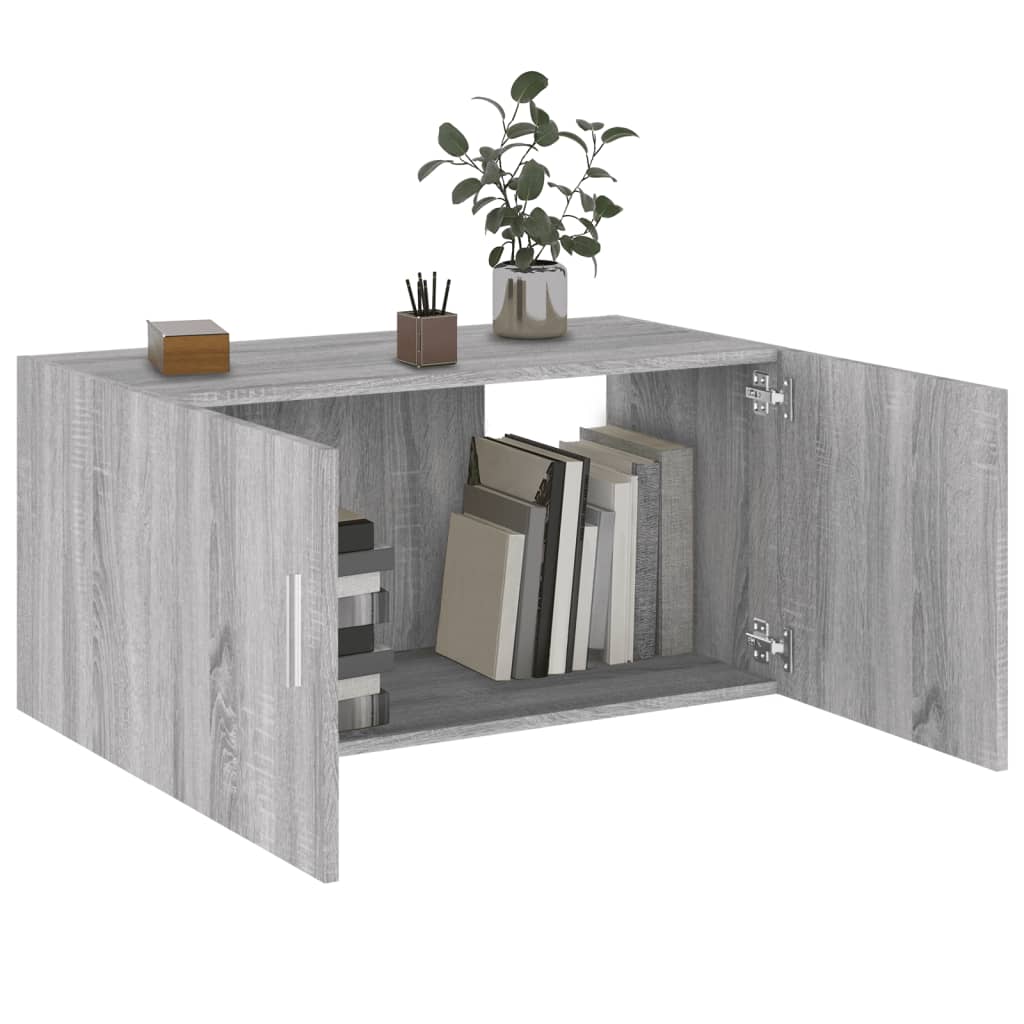 vidaXL Wall Mounted Cabinet Grey Sonoma 80x39x40 cm Engineered Wood