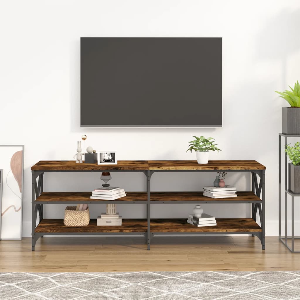 vidaXL TV Cabinet Smoked Oak 140x40x50 cm Engineered Wood