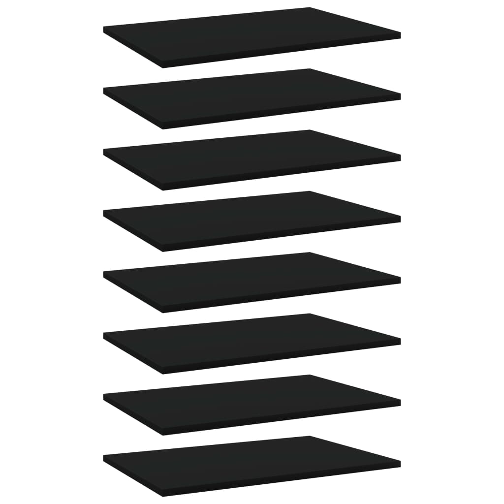 vidaXL Bookshelf Boards 8 pcs Black 60x40x1.5 cm Engineered Wood