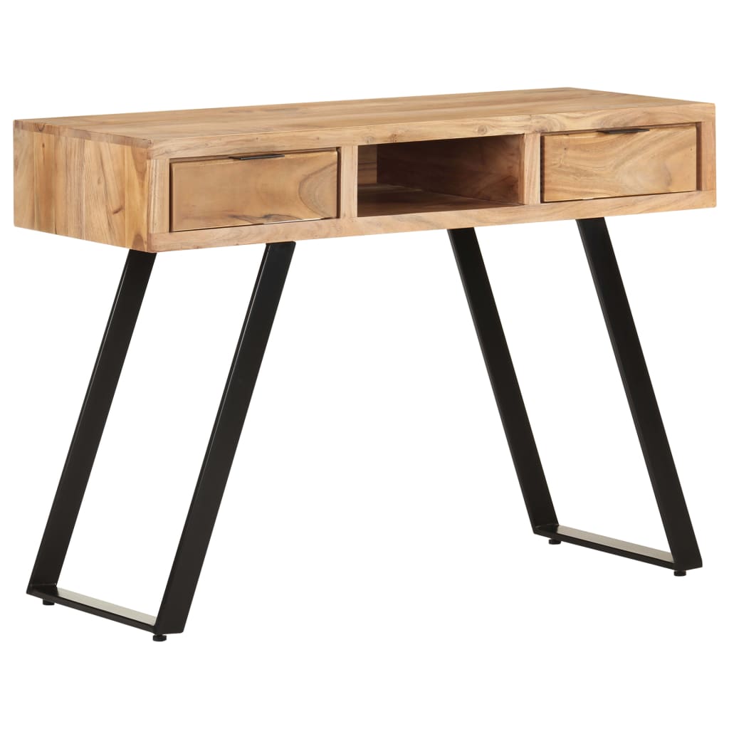 vidaXL Desk 107x45x79 cm Solid Acacia Wood with Live Edges