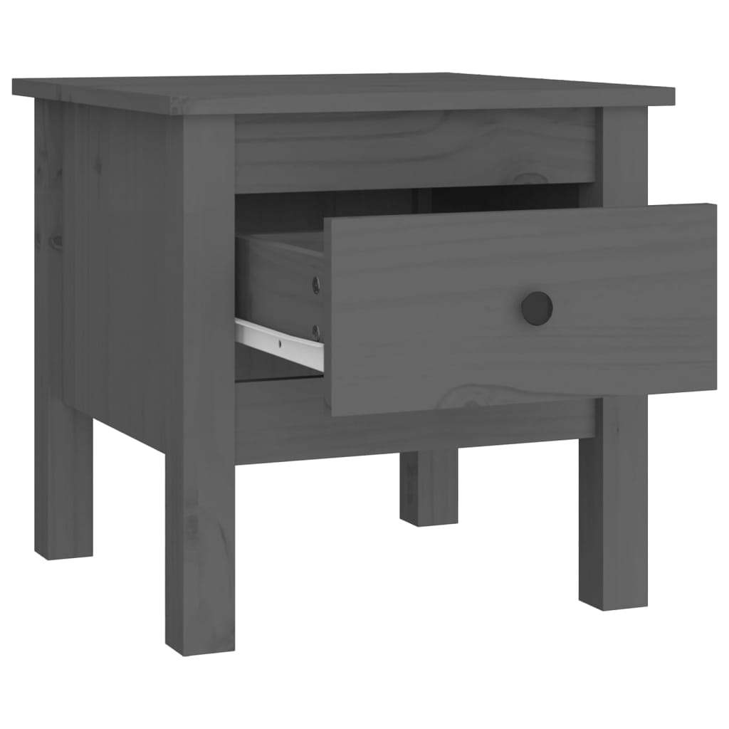 vidaXL Side Table Grey 40x40x39 cm Solid Wood Pine