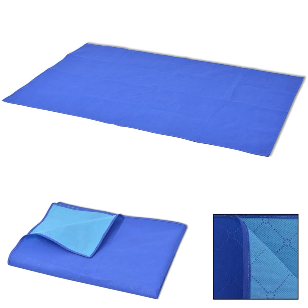 vidaXL Picnic Blanket Blue and Light Blue 150x200 cm