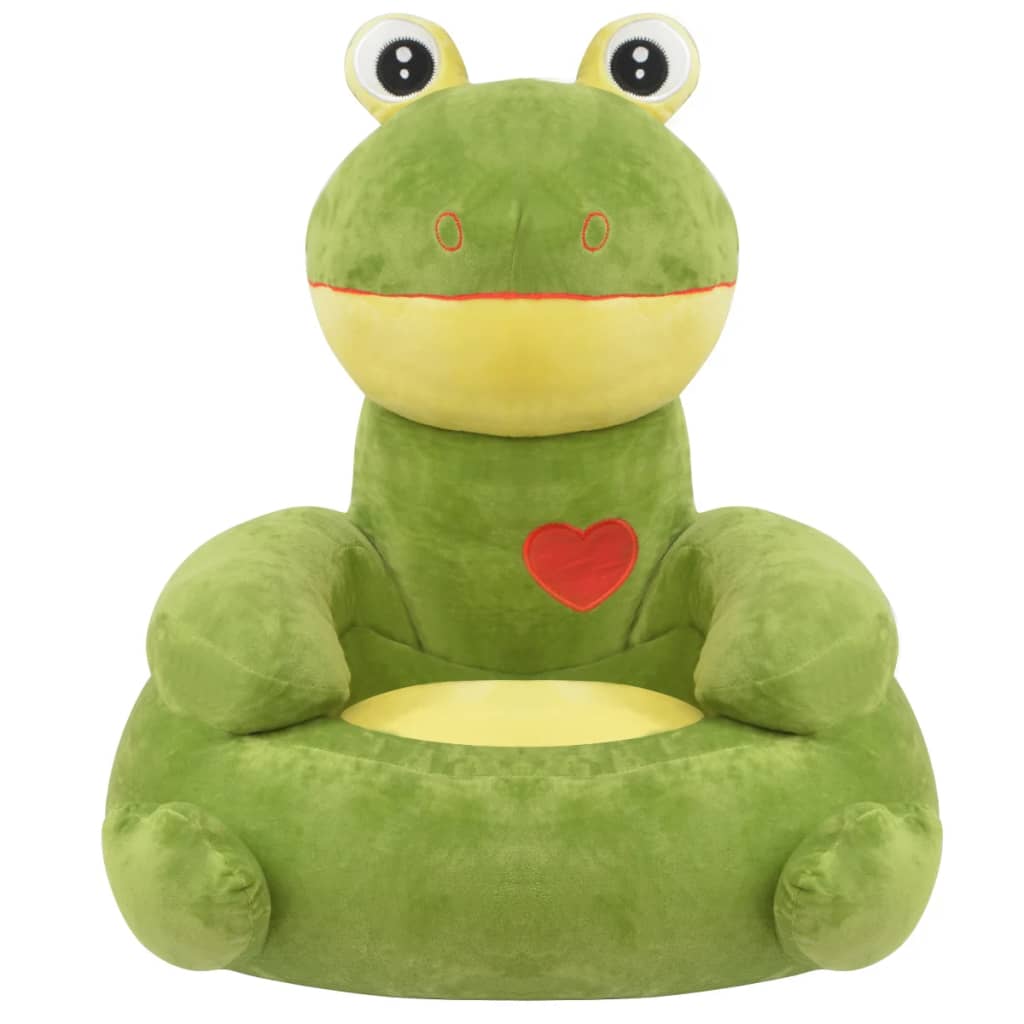 vidaXL Plush Children's Chair Frog Green