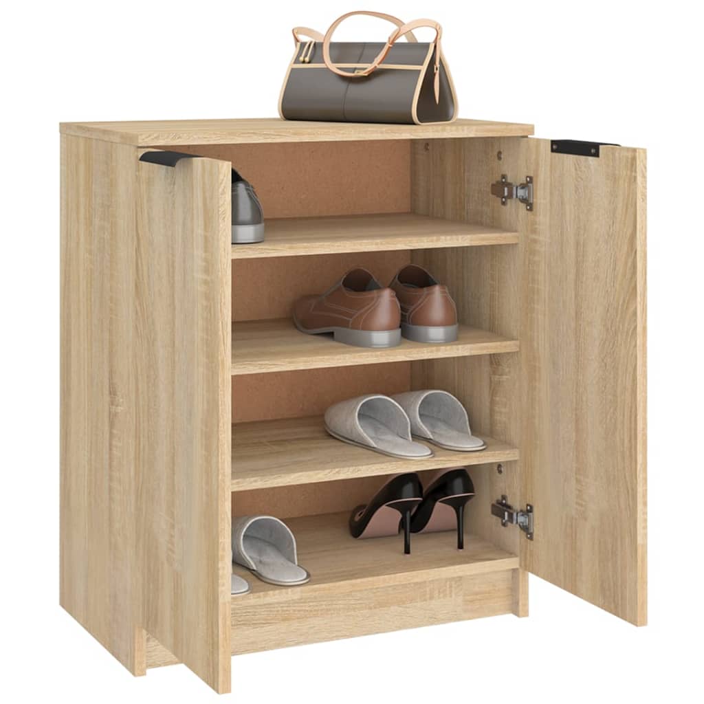vidaXL Shoe Cabinet Sonoma Oak 59x35x70 cm Engineered Wood