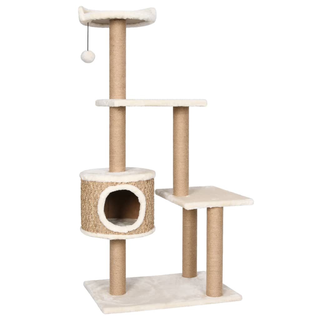 vidaXL Cat Tree with Scratching Post 123cm Seagrass