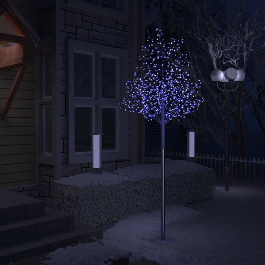 vidaXL Christmas Tree 600 LEDs Blue Light Cherry Blossom 300 cm