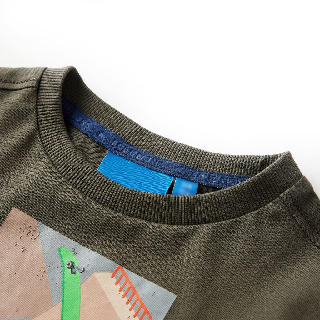 Kids' T-shirt with Long Sleeves Khaki 92