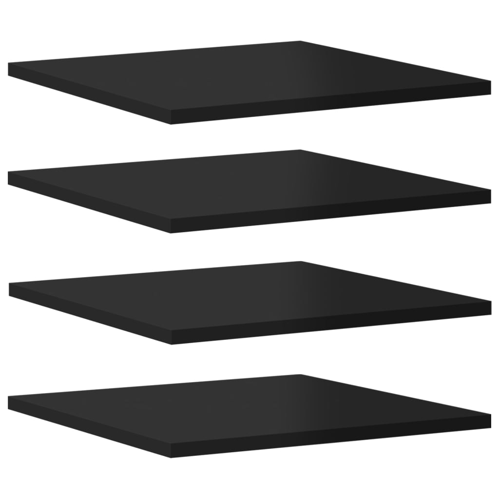 vidaXL Bookshelf Boards 8 pcs High Gloss Black 40x40x1.5 cm Engineered Wood