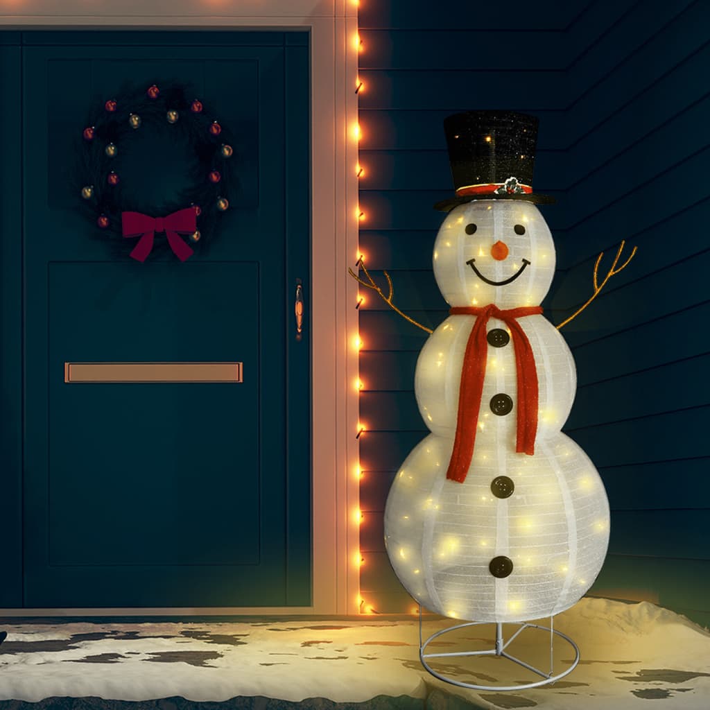 vidaXL Decorative Christmas Snowman Figure LED Luxury Fabric 180cm