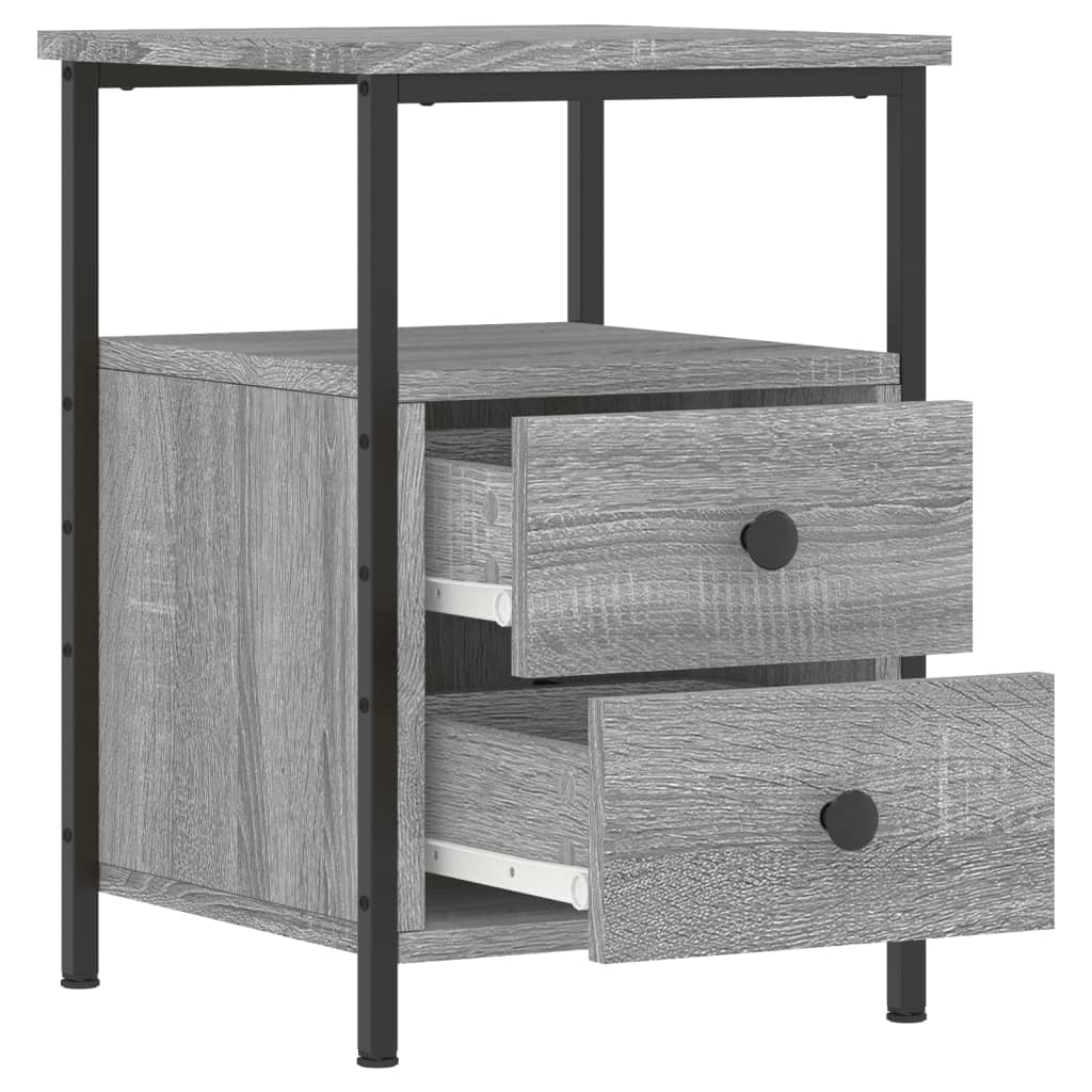 vidaXL Bedside Cabinet Grey Sonoma 34x35.5x50 cm Engineered Wood