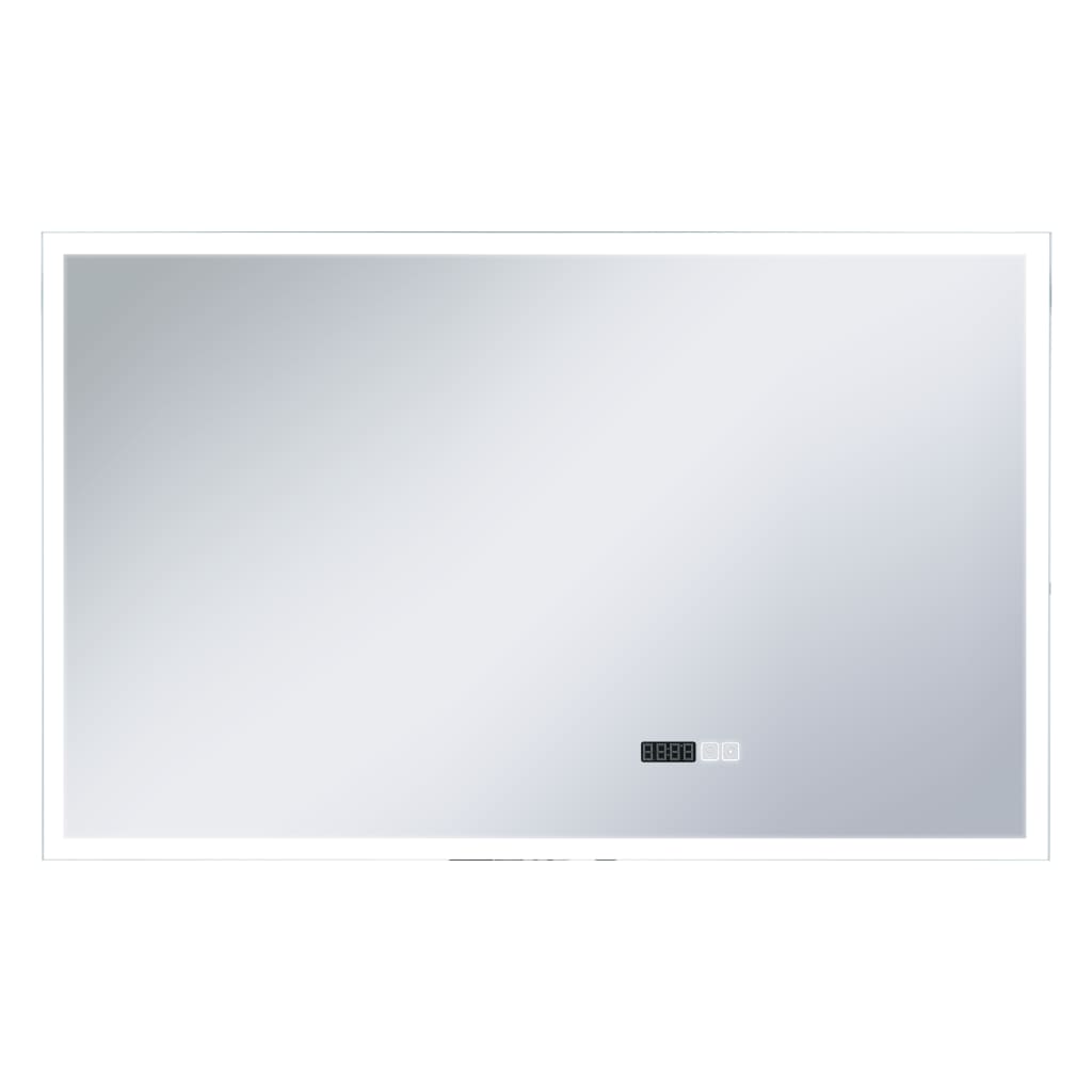 vidaXL Bathroom LED Mirror with Touch Sensor and Time Display 100x60 cm