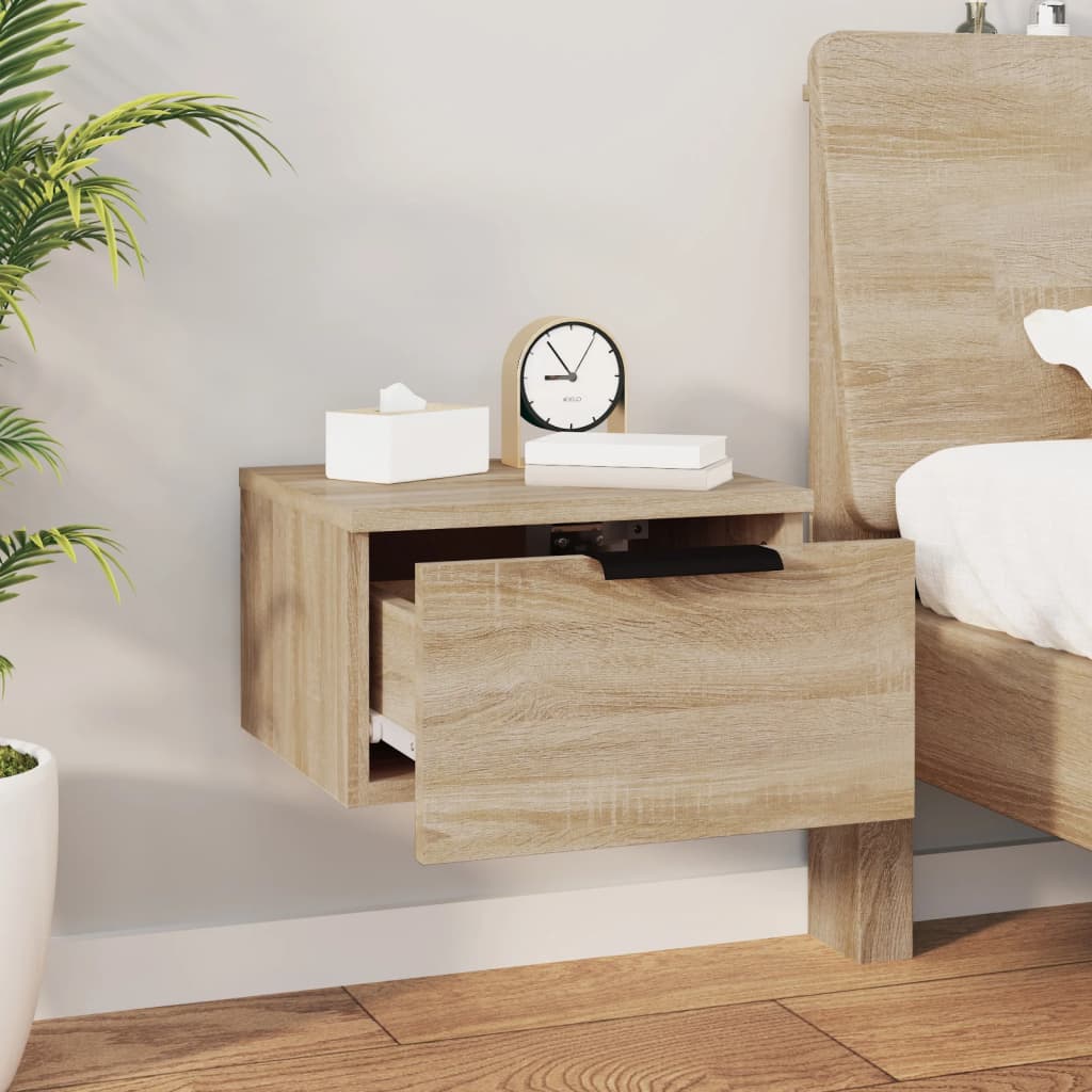 vidaXL Wall-mounted Bedside Cabinet Sonoma Oak 34x30x20 cm