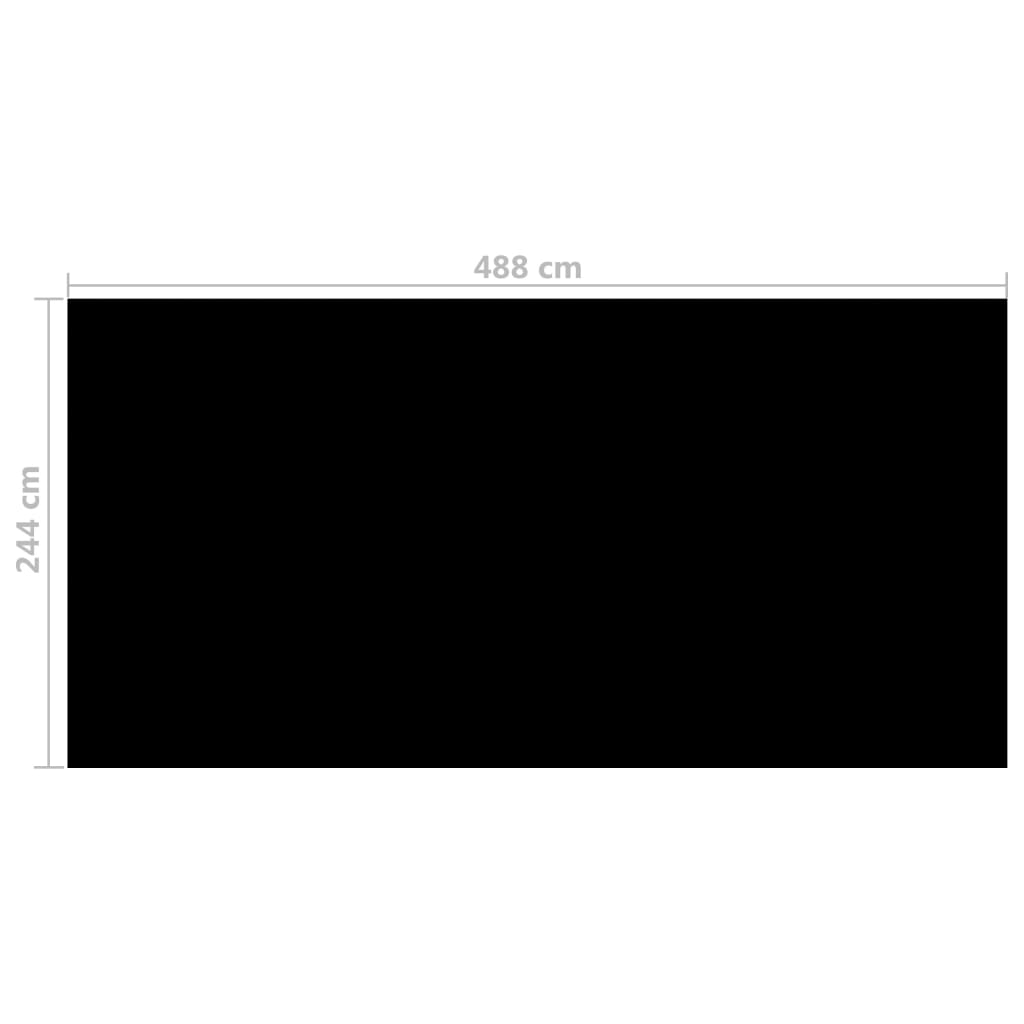vidaXL Pool Cover Black 488x244 cm PE