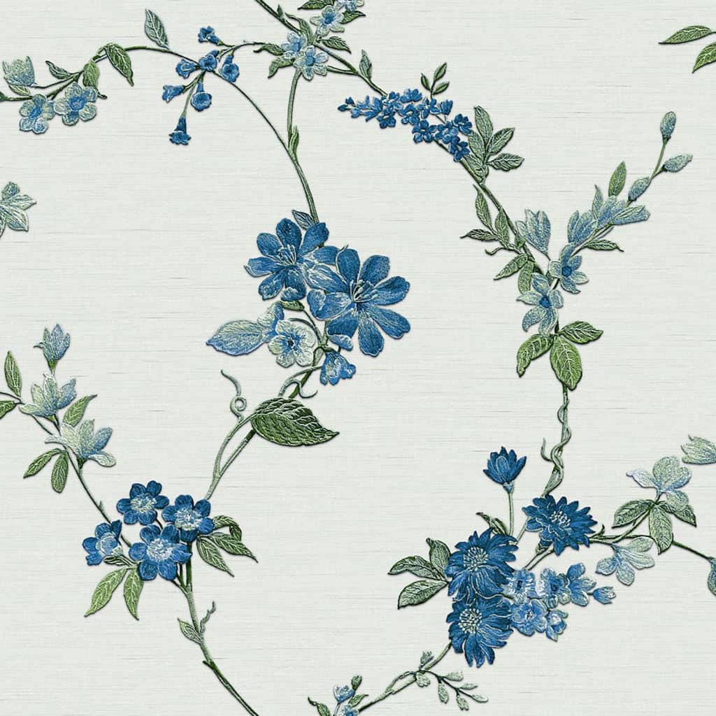 DUTCH WALLCOVERINGS Wallpaper Flower Light Blue