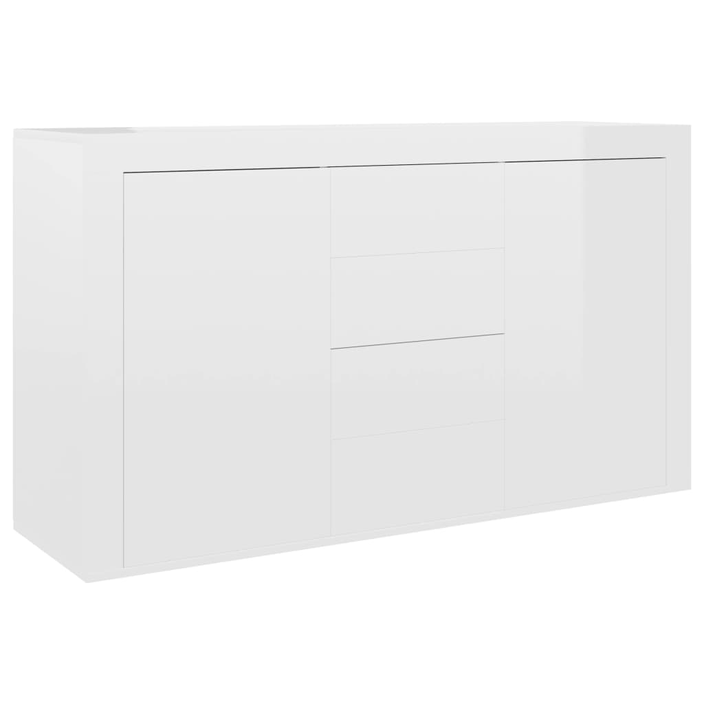 vidaXL Sideboard High Gloss White 120x36x69 cm Engineered Wood