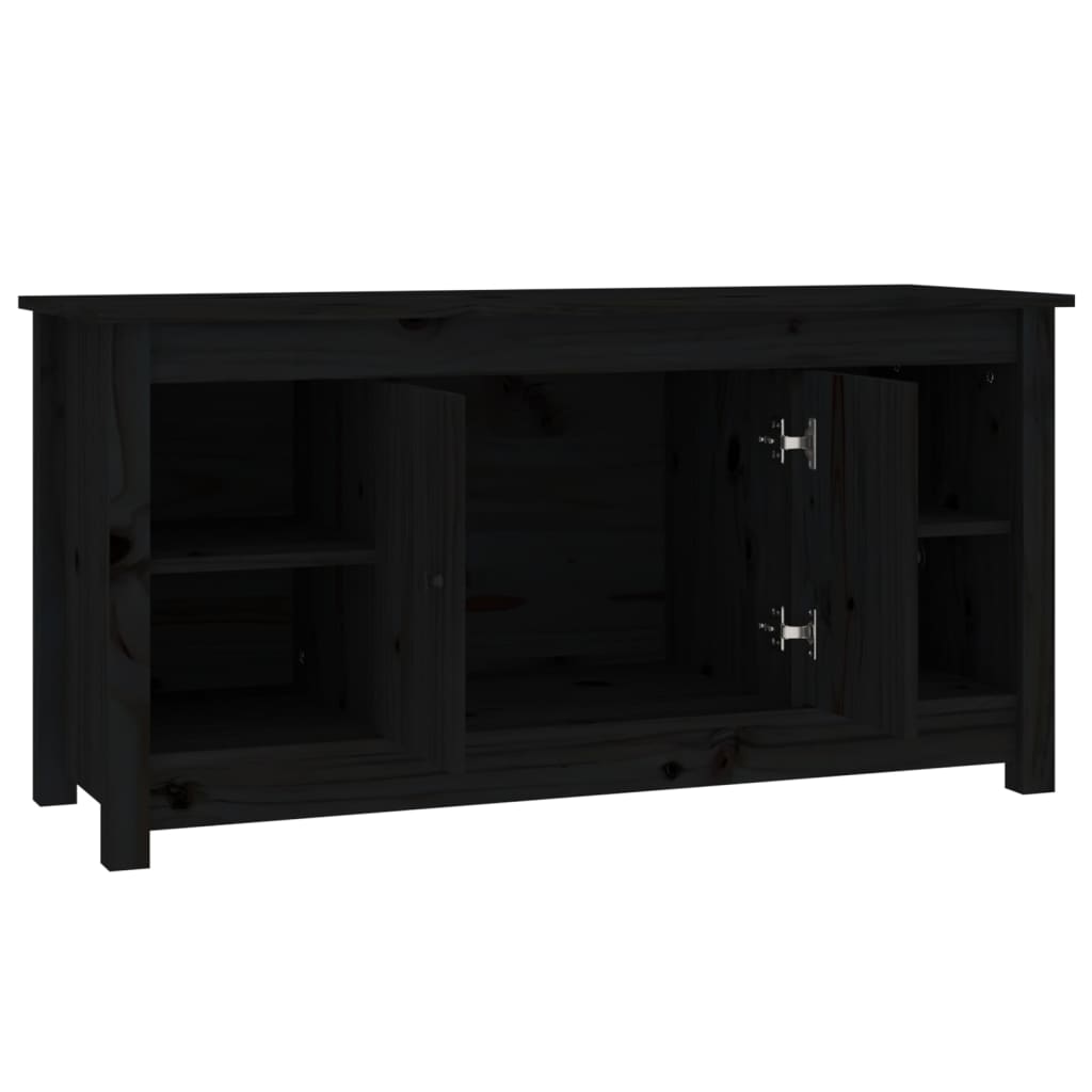 vidaXL TV Cabinet Black 103x36,5x52 cm Solid Wood Pine
