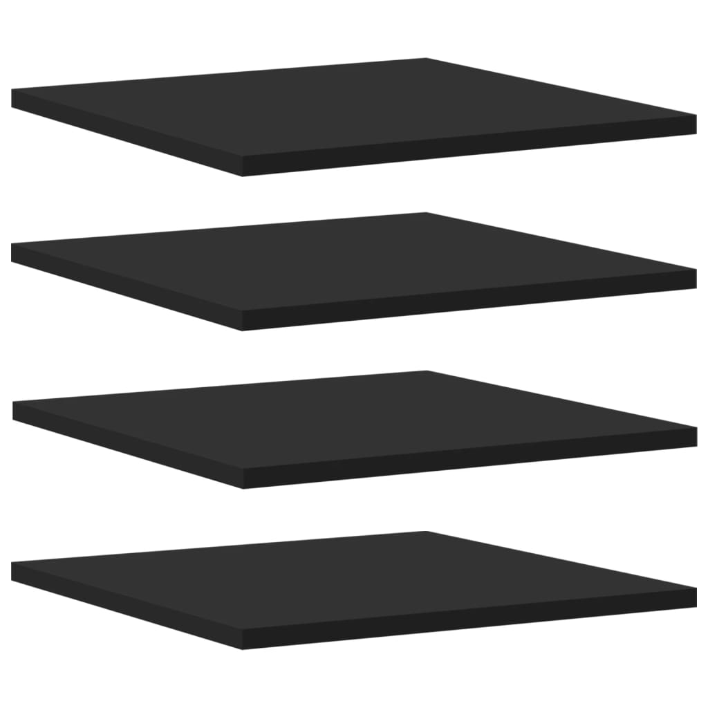vidaXL Bookshelf Boards 4 pcs Black 40x40x1.5 cm Engineered Wood