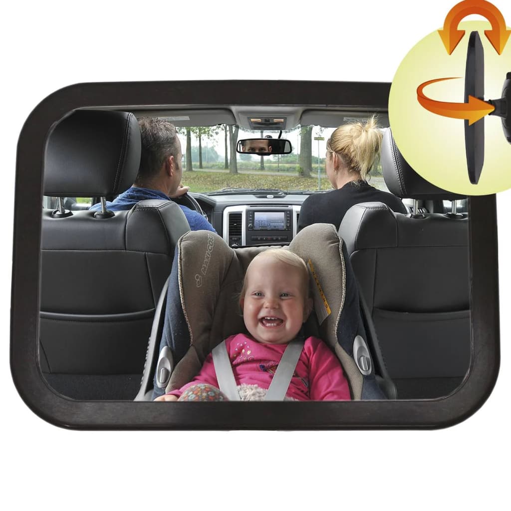 Yrda Adjustable Baby Car Mirror 26.5x19 m Black